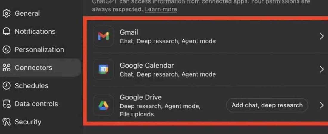 ChatGPT y los nuevos Conectores de Google, la revolución en productividad