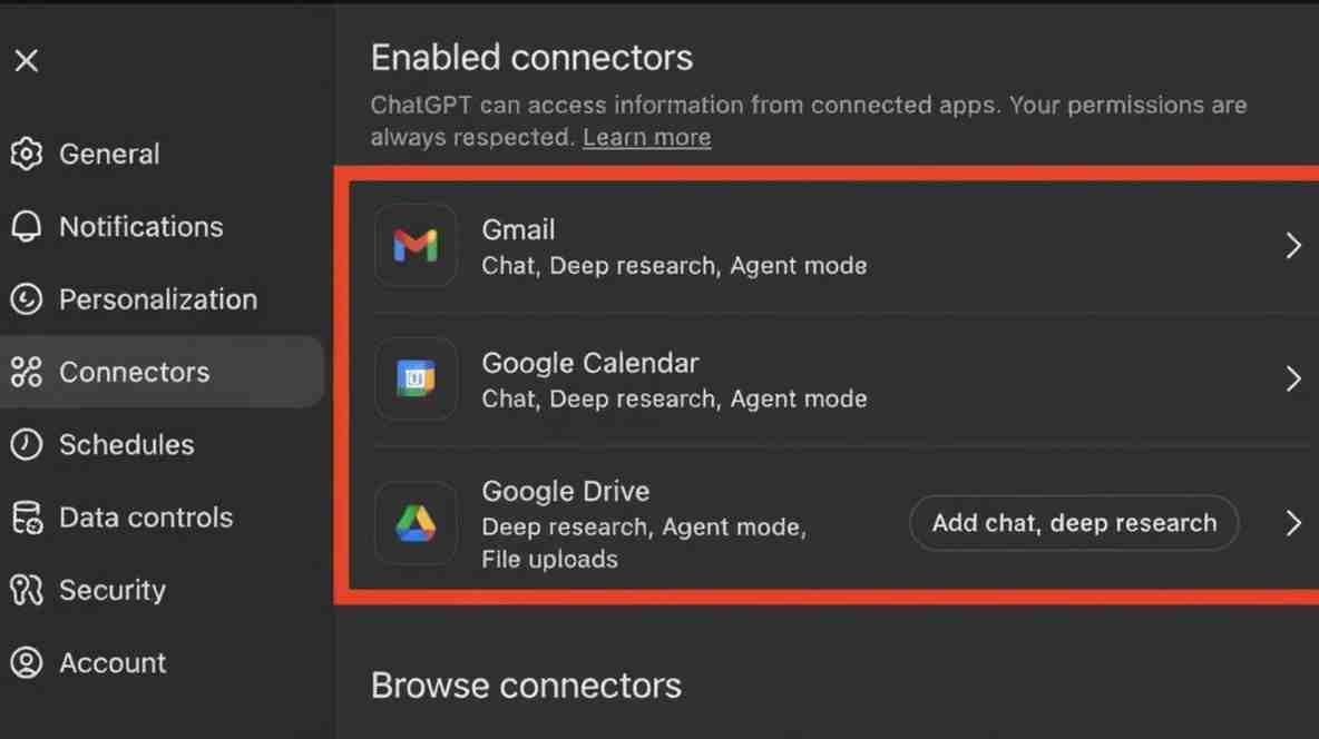 ChatGPT y los nuevos Conectores de Google, la revolución en productividad