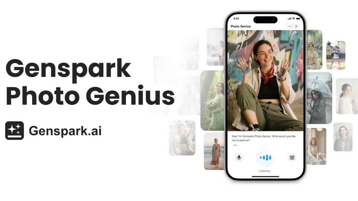 Photo Genius de Genspark para móvil, el editor de fotos controlado por voz